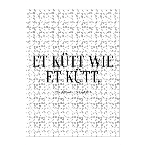 Puzzle Ravensburger "Et kütt wie et kütt - Kölsch" artboxONE - Typografie,Menschen,Schwarzweiß,Festivals