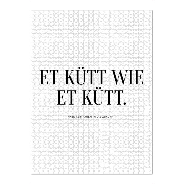 Puzzle Ravensburger "Et kütt wie et kütt - Kölsch" artboxONE - Typografie,Menschen,Schwarzweiß,Festivals