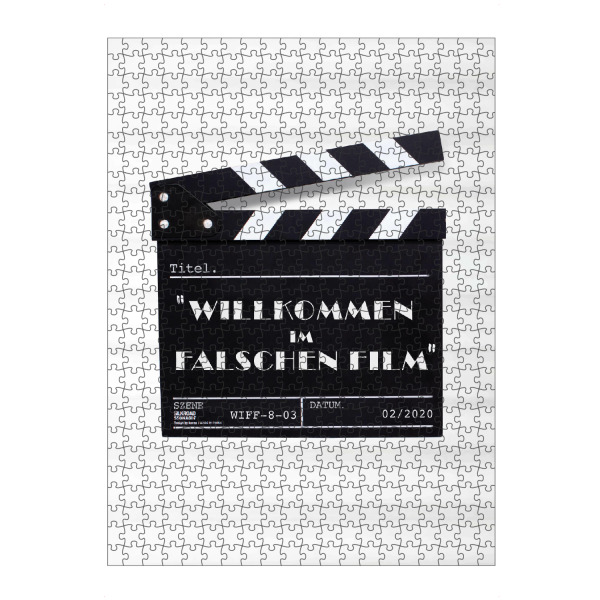 artboxONE Puzzle "Im Film Regieklappe" artboxONE - Typografie,Film,Schwarzweiß