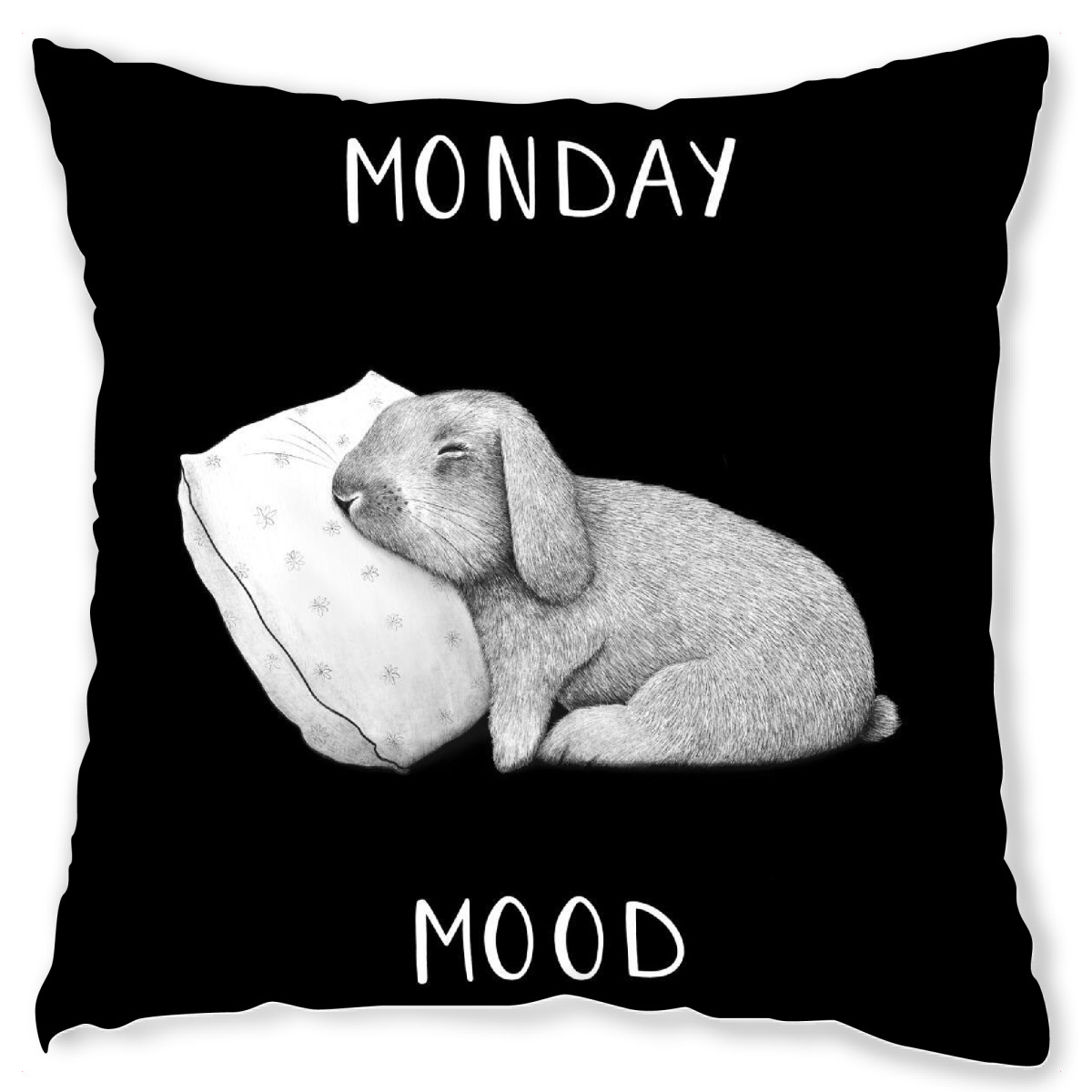 Monday Mood On Black Als Kissen Bei Artboxone Kaufen