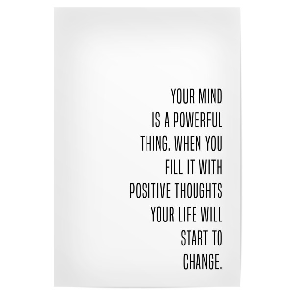 Poster 30x20 cm "Power of mind" artboxONE - Typografie,Menschen,Schwarzweiß