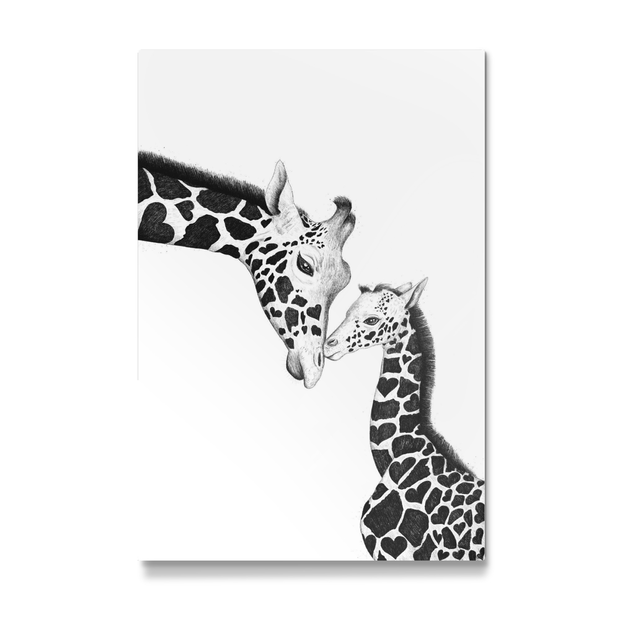 Galerie-Print "Mom giraffe with a baby" 75x50 cm artboxONE