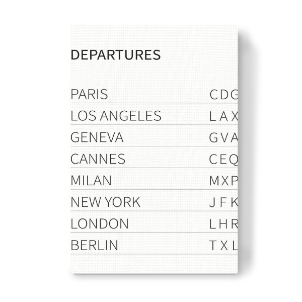 Leinwandbild "Departure bw" artboxONE - Städte,Typografie,Reise,Schwarzweiß,Reise / Länder