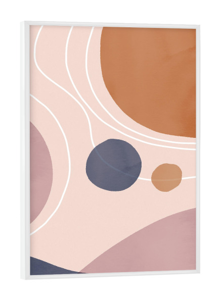 Poster mit weißem Rahmen "Abstract Landscape on Pink" artboxONE - Abstrakt