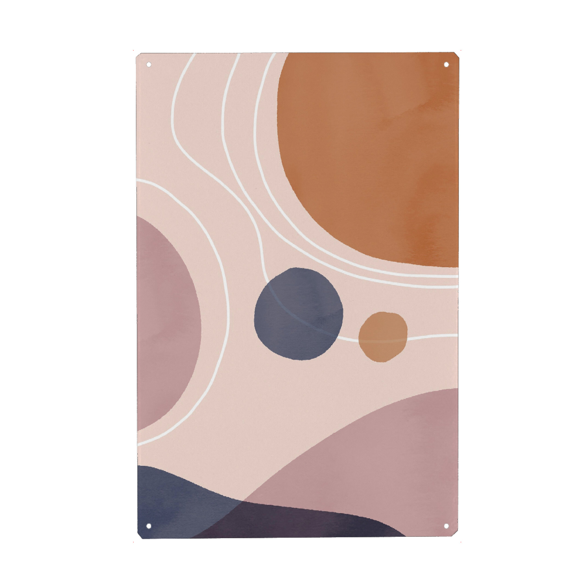 Metall Poster "Abstract Landscape on Pink" artboxONE - Abstrakt