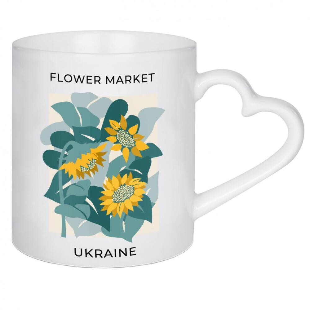 Herztasse "Blumenmarkt Ukraine" artboxONE - Natur,Floral,Reise / Länder