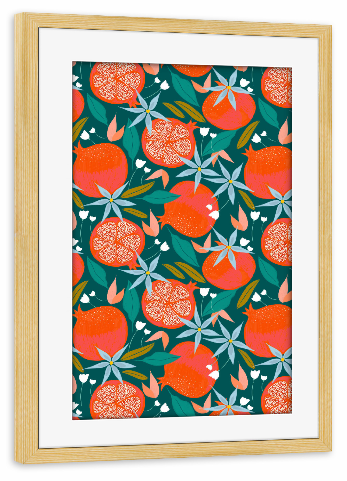 Poster mit Rahmen kiefer "Summer Pomegranate" artboxONE - Essen & Trinken