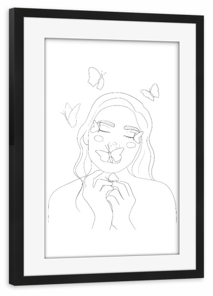 Poster mit Rahmen schwarz "Tenderness" artboxONE - Natur,Tiere,Schwarzweiß,Liebe,Fashion