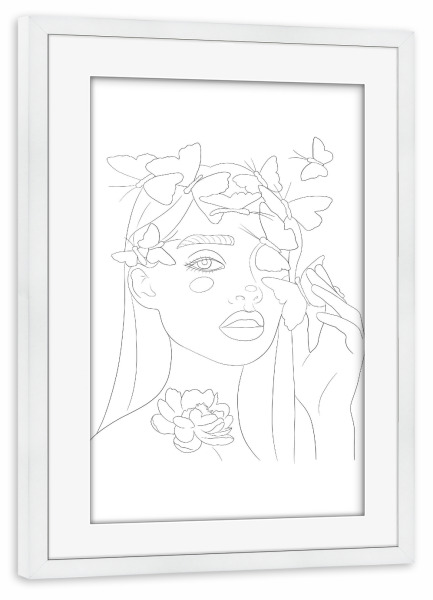 Poster mit Rahmen weiß "Sophistication" artboxONE - Natur,Floral,Tiere,Schwarzweiß,Liebe,Fashion