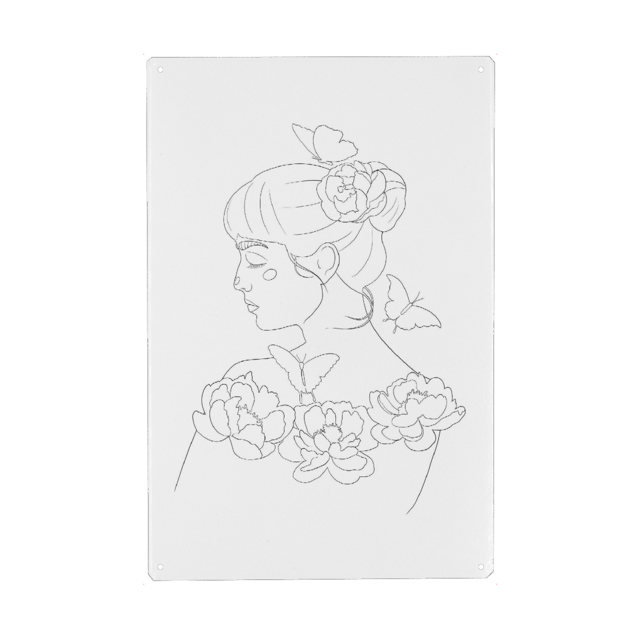 Holzbild "Peace and flowering" artboxONE - Natur,Floral,Tiere,Schwarzweiß,Fashion