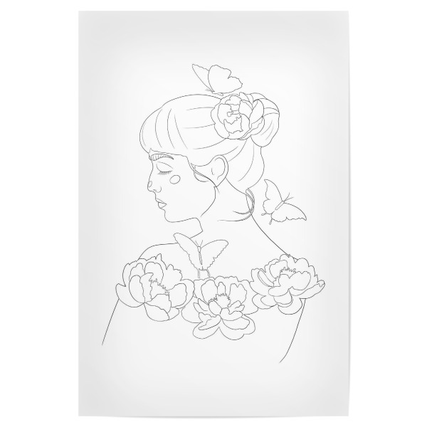 Poster 30x20 cm "Peace and flowering" artboxONE - Natur,Floral,Tiere,Schwarzweiß,Fashion