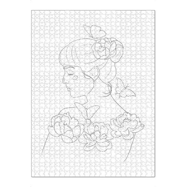 Puzzle Ravensburger "Peace and flowering" artboxONE - Natur,Floral,Tiere,Schwarzweiß,Fashion