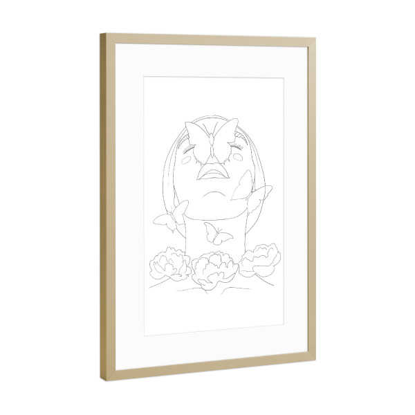 Poster mit Rahmen Gold "Grace girl" artboxONE - Natur,Floral,Schwarzweiß,Fashion,Für Mama