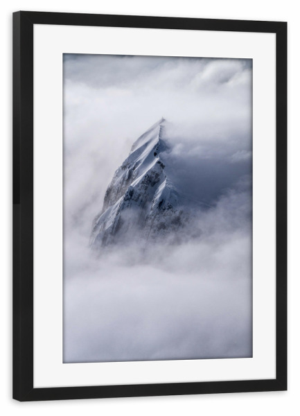Poster mit Rahmen schwarz "Berggipfel" artboxONE - Natur,Schwarzweiß
