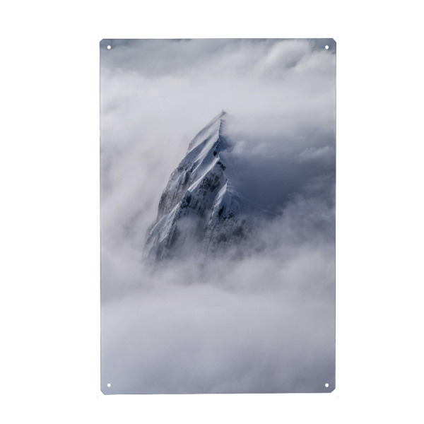 Holzbild "Berggipfel" artboxONE - Natur,Schwarzweiß