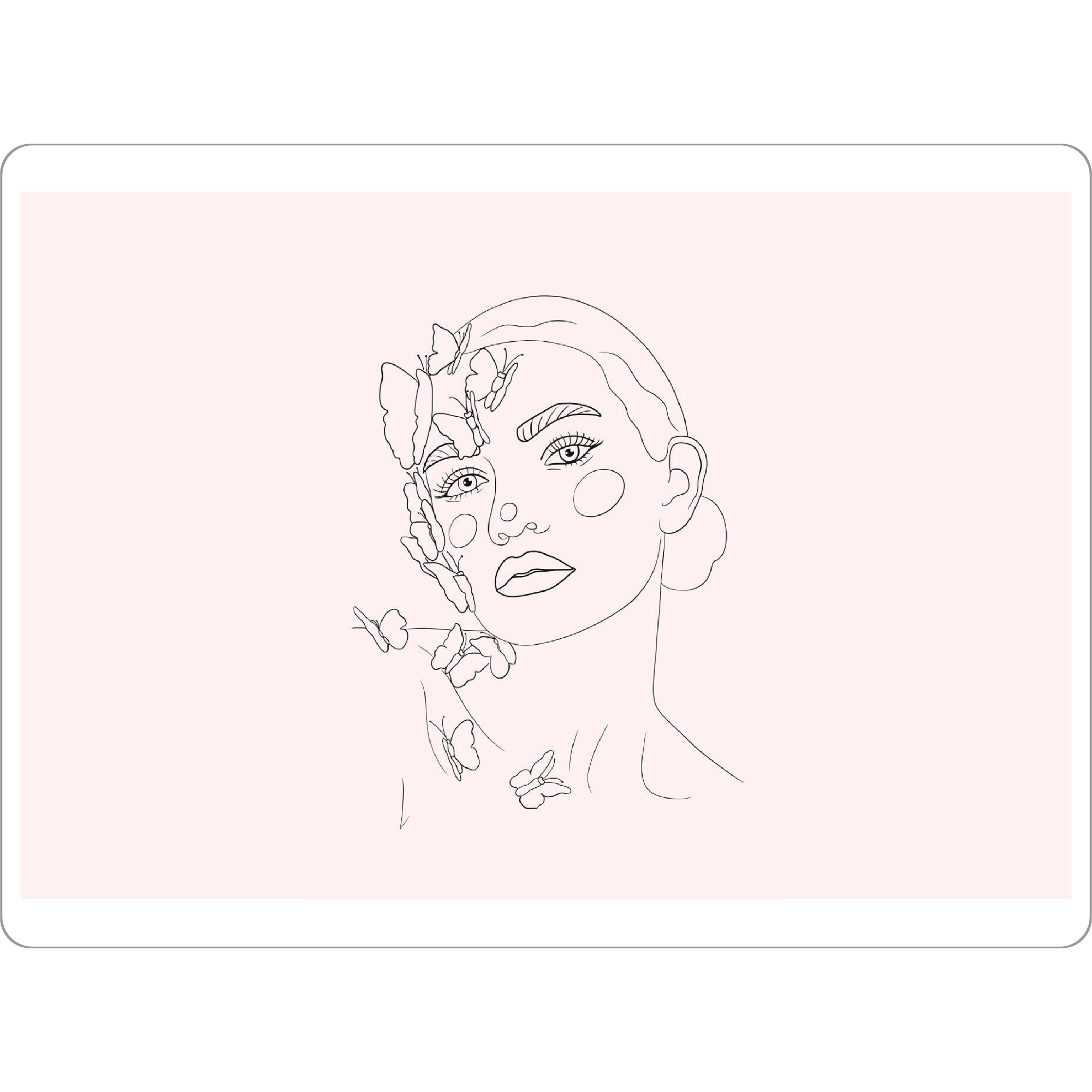 Tischset "Girl with butterflies on pink" artboxONE - Natur,Schwarzweiß,Liebe,Fashion,Für Mama