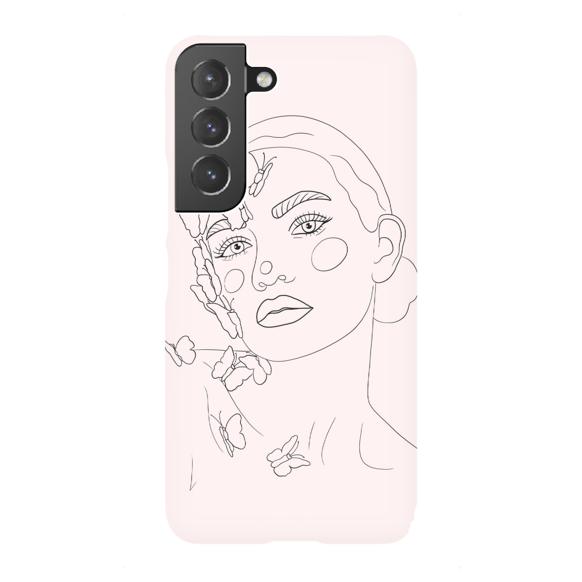 "Girl with butterflies on pink"für Samsung Galaxy - Premium-Case Handyhülle artboxONE