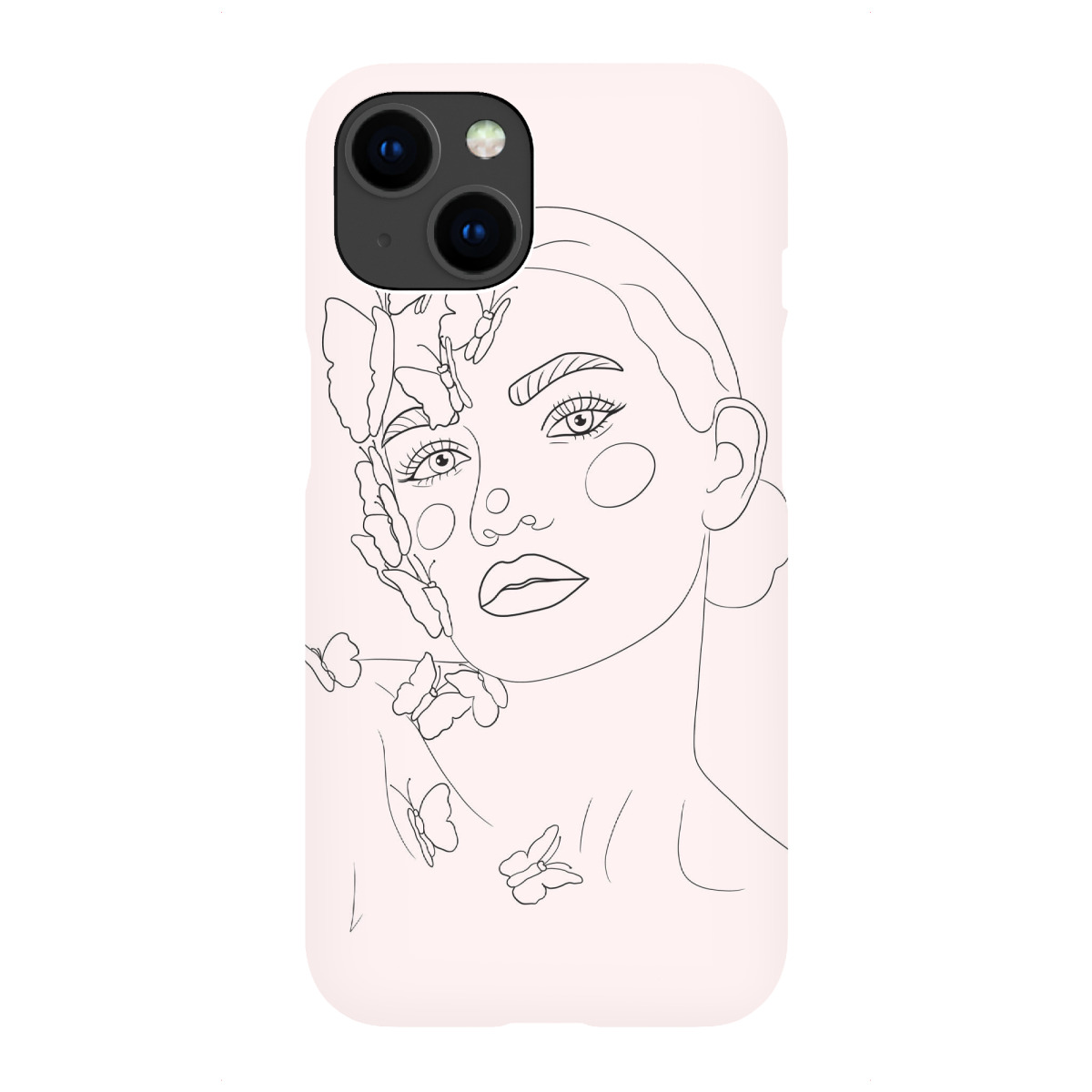 iPhone "Girl with butterflies on pink" Premium-Case Handyhülle artboxONE