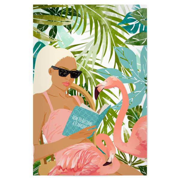 Poster "How To Become a Flamingo" artboxONE - Tiere,Menschen