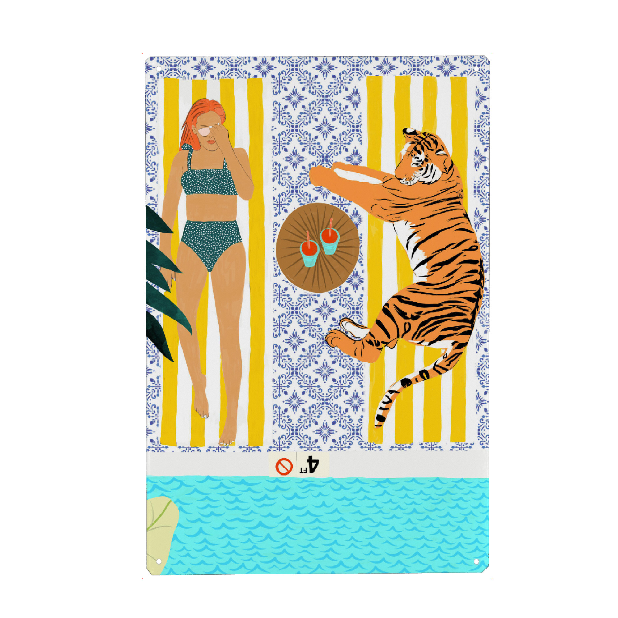 Metall Poster "How To Vacay With Your Tiger" artboxONE - Natur,Tiere,Menschen