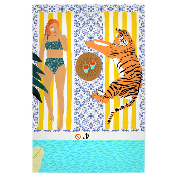 Poster 30x20 cm "How To Vacay With Your Tiger" artboxONE - Natur,Tiere,Menschen