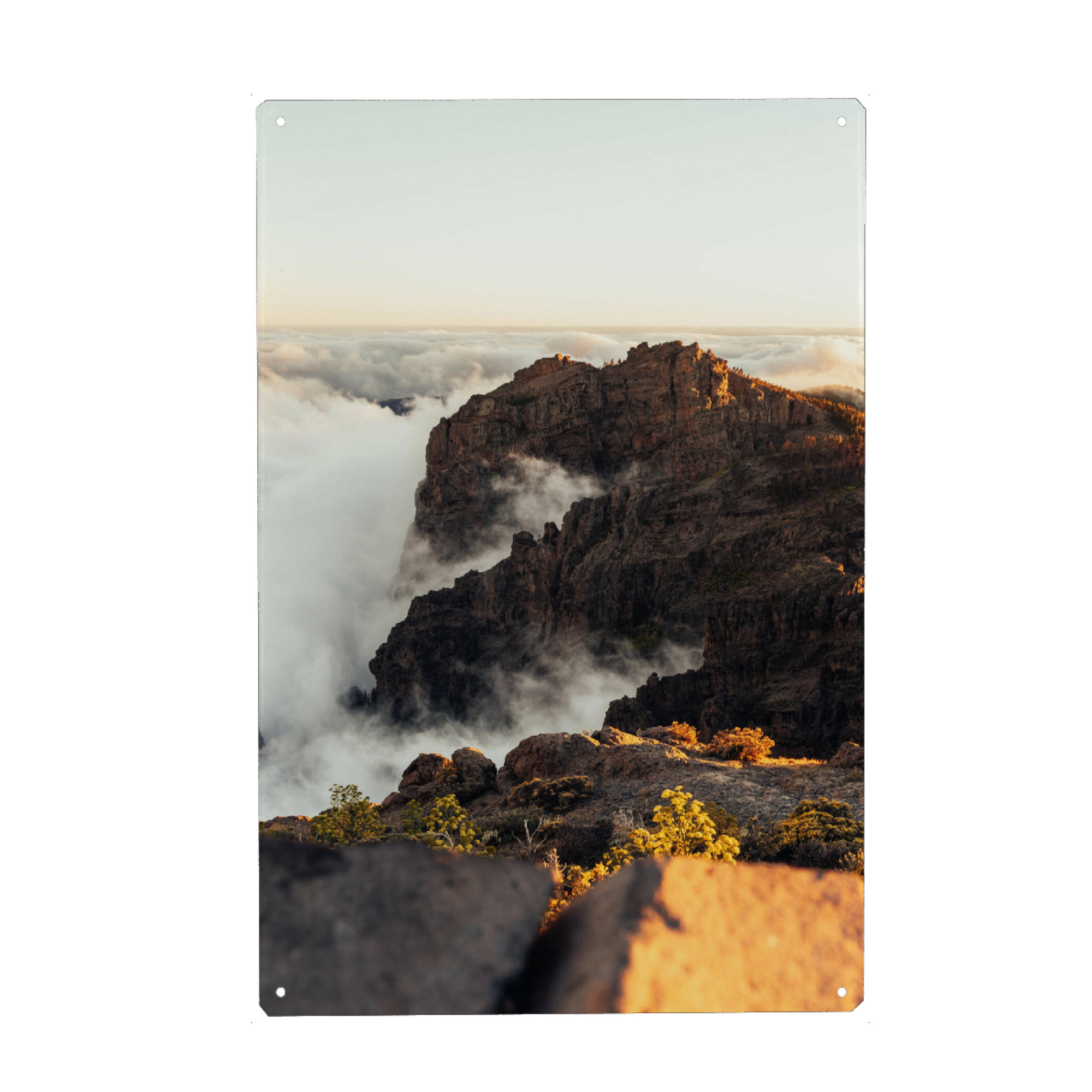 Metall Poster "Sonnenuntergang im Wallis" artboxONE - Natur