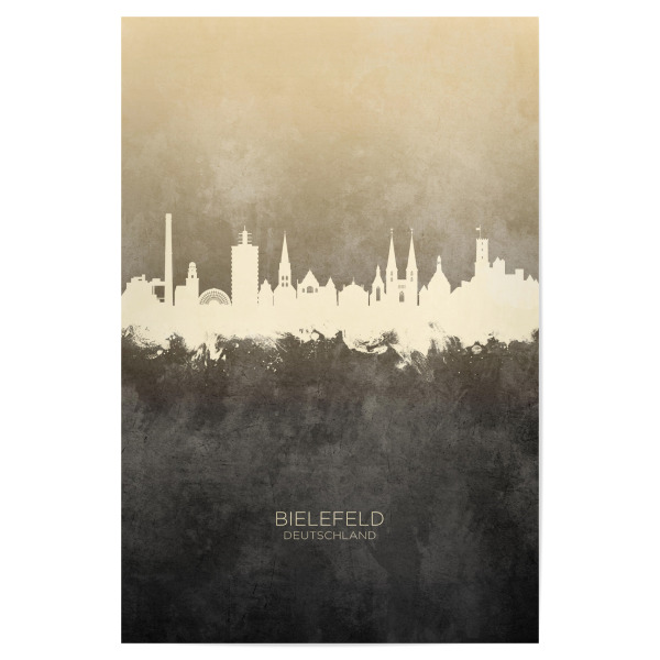 Poster "Bielefeld Germany Skyline Taupe" artboxONE - Städte