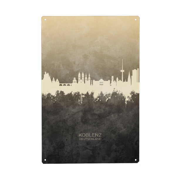 Metall Poster "Koblenz Germany Skyline Taupe" artboxONE - Städte