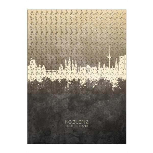 Puzzle Ravensburger "Koblenz Germany Skyline Taupe" artboxONE - Städte