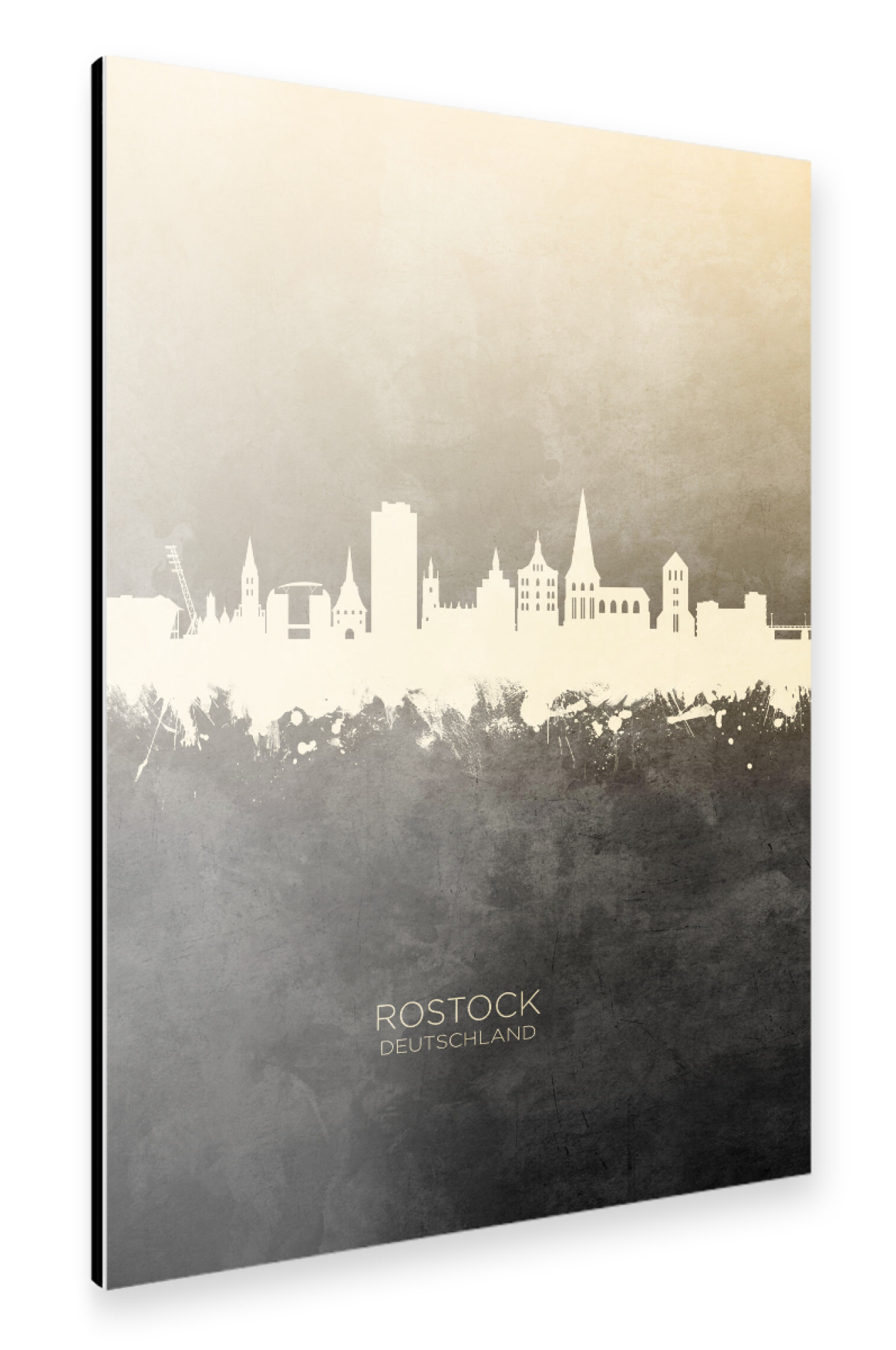 Alu-Dibond "Rostock Germany Skyline Taupe" 75x50 cm artboxONE