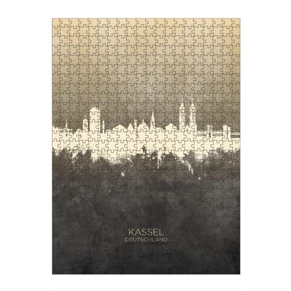 artboxONE Puzzle "Kassel Germany Skyline Taupe" artboxONE - Städte - Kassel,Deutschland,Skyline,Cityscape,Stadtbild,Watercolor,Germany,City,Stadt