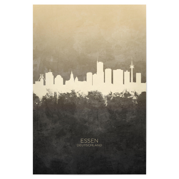 Poster "Essen Germany Skyline Taupe" artboxONE - Städte - Essen,Deutschland,Skyline,Cityscape,Stadtbild,Watercolor,Painting,Germany,City,Stadt