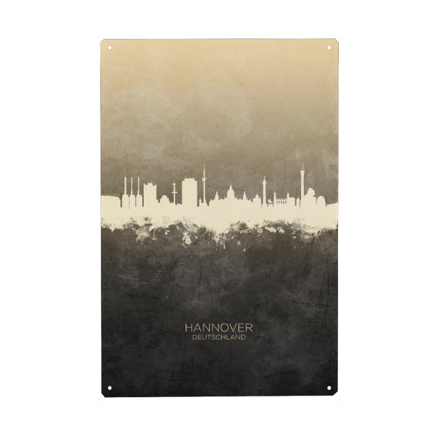 Metall Poster "Hannover Germany Skyline Taupe" artboxONE - Städte