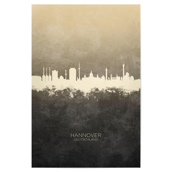 Poster "Hannover Germany Skyline Taupe" artboxONE - Städte - Hannover,Deutschland,Skyline,Cityscape,Stadtbild,Watercolor,Painting,Germany,City,Stadt
