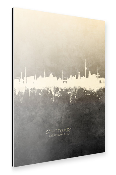 Alu-Dibond "Stuttgart Germany Skyline Taupe" 30x20 cm artboxONE