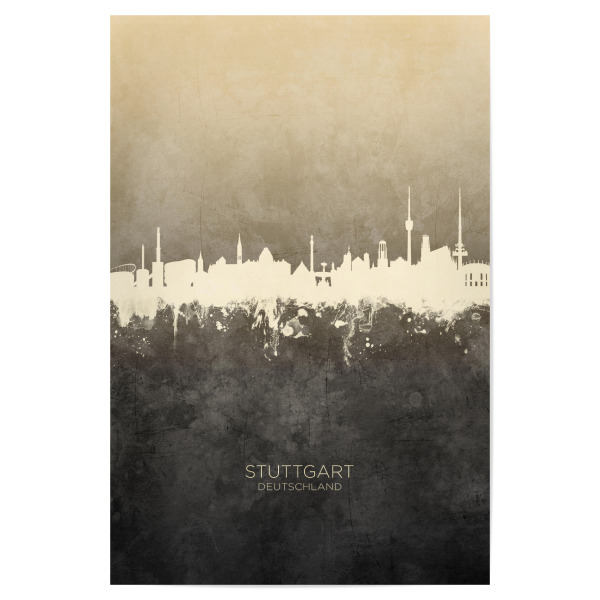 Poster 30x20 cm "Stuttgart Germany Skyline Taupe" artboxONE - Städte,Städte / Stuttgart