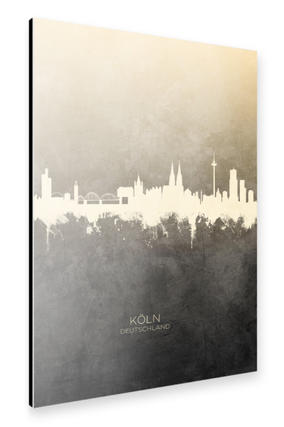 Alu-Dibond "Cologne Germany Skyline Taupe" 30x20 cm artboxONE