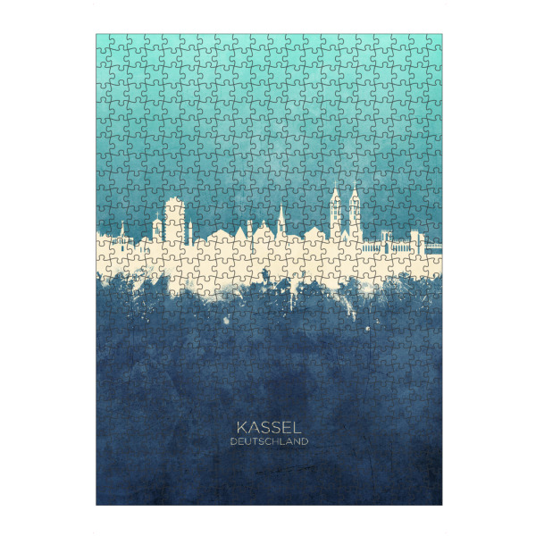 artboxONE Puzzle "Kassel Germany Skyline NavyCyan" artboxONE - Städte