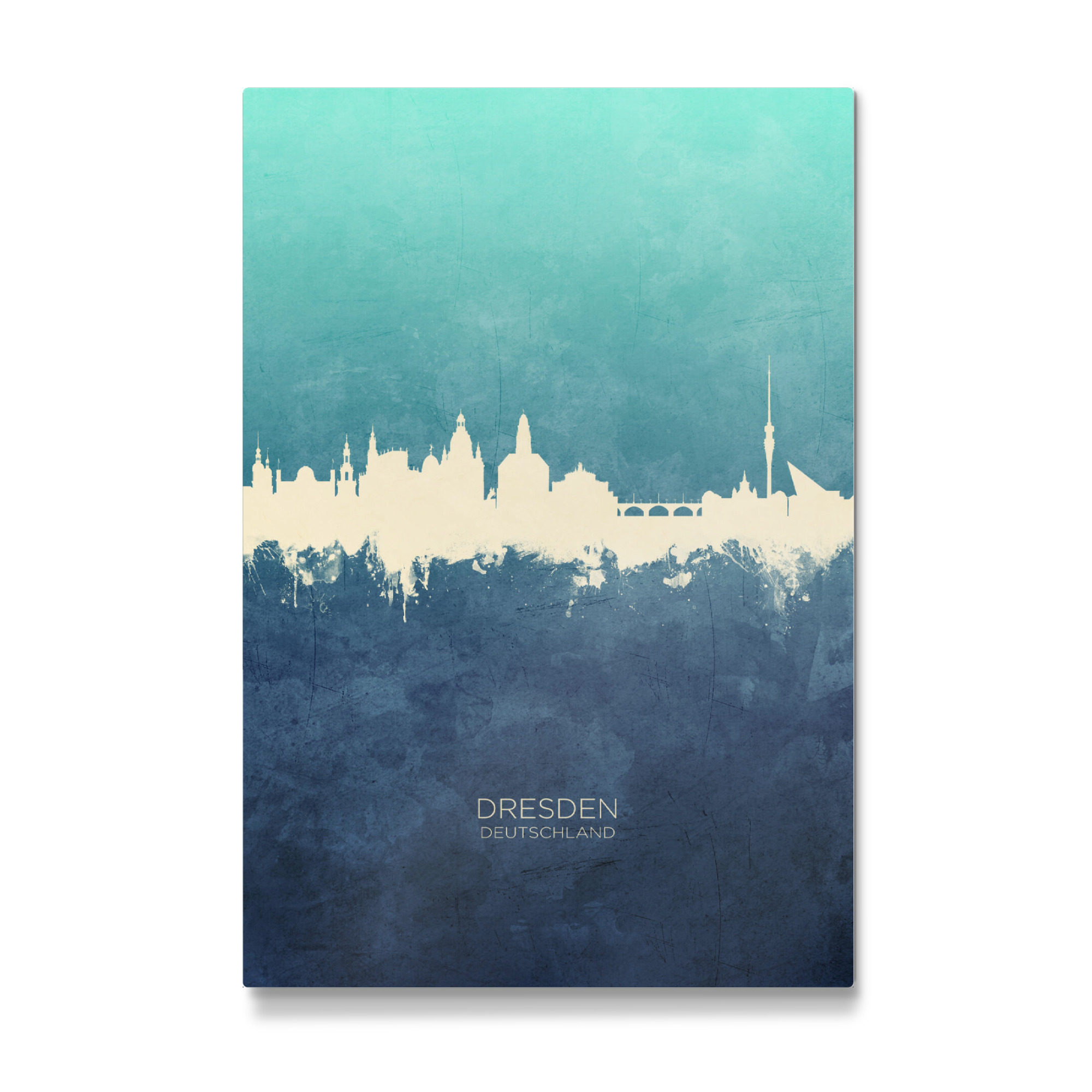 Galerie-Print "Dresden Germany Skyline NavyCyan" 75x50 cm artboxONE