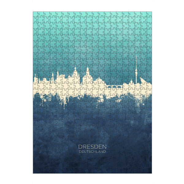Puzzle Ravensburger "Dresden Germany Skyline NavyCyan" artboxONE - Städte,Städte / Dresden