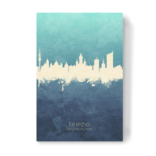 Leipzig Germany Skyline NavyCyan