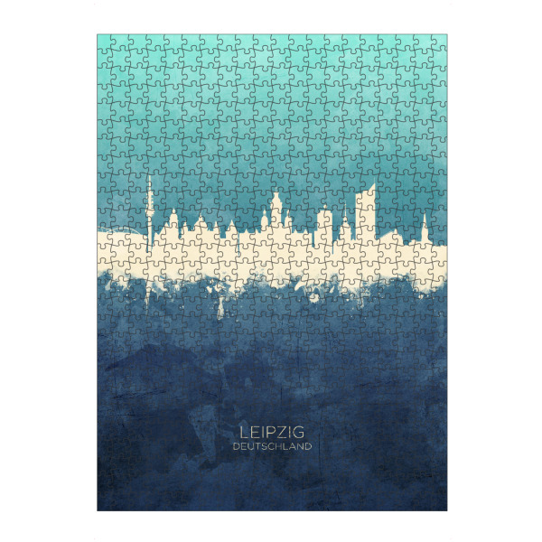artboxONE Puzzle "Leipzig Germany Skyline NavyCyan" artboxONE - Städte