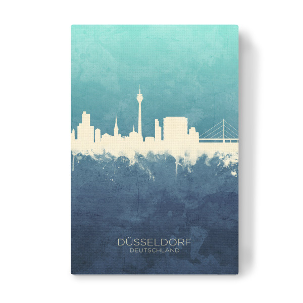 Leinwandbild "Düsseldorf Skyline NavyCyan" artboxONE - Städte,Städte / Düsseldorf