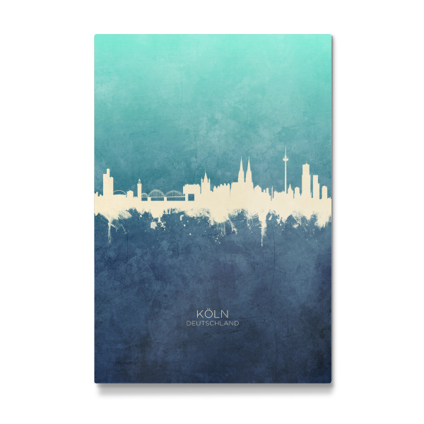 Galerie-Print "Cologne Germany Skyline NavyCyan" 30x20 cm artboxONE