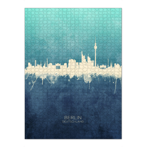 Puzzle Ravensburger "Berlin Germany Skyline NavyCyan" artboxONE - Städte,Städte / Berlin