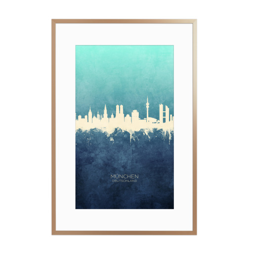 Munich Germany Skyline NavyCyan