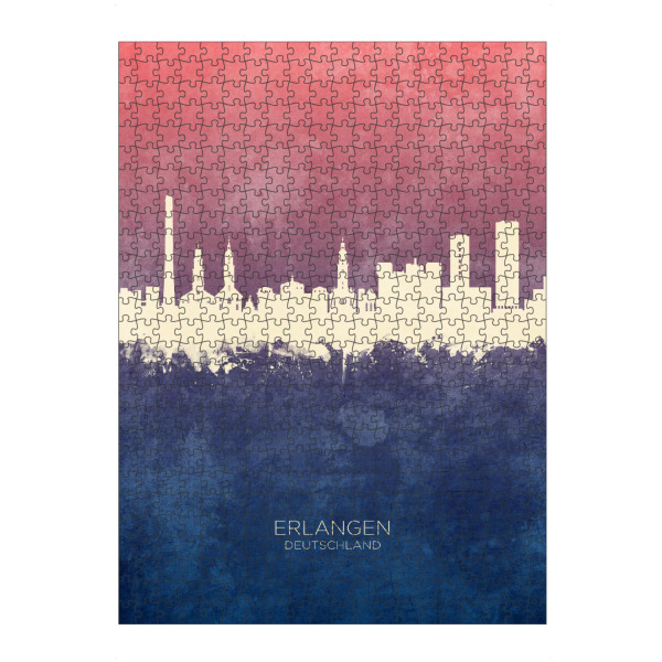 Puzzle Ravensburger "Erlangen Germany Skyline BlueRose" artboxONE - Städte