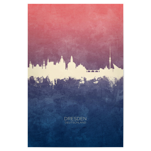 Poster "Dresden Germany Skyline BlueRose" artboxONE - Städte,Städte / Dresden
