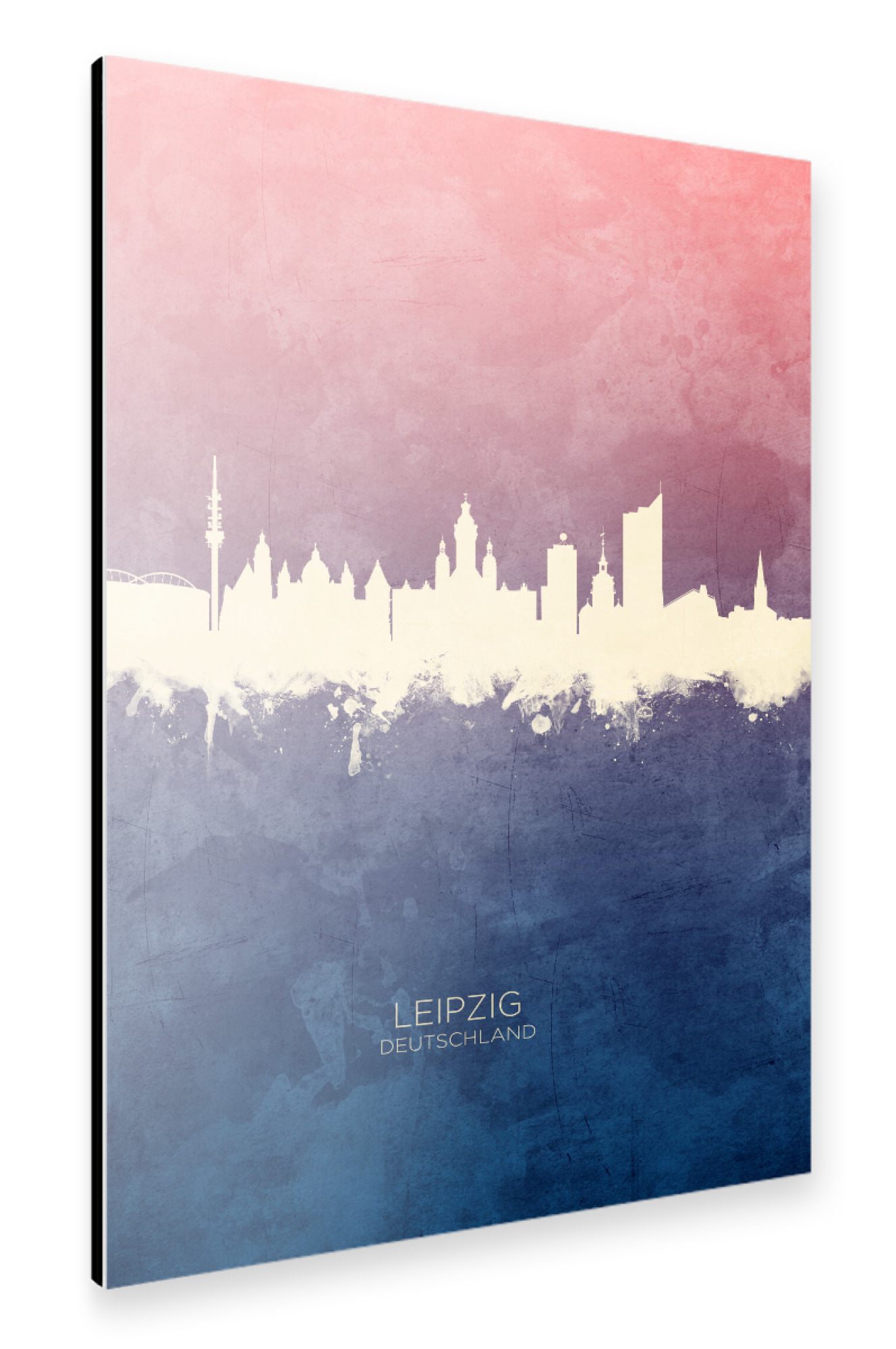 Alu-Dibond "Leipzig Germany Skyline BlueRose" 75x50 cm artboxONE