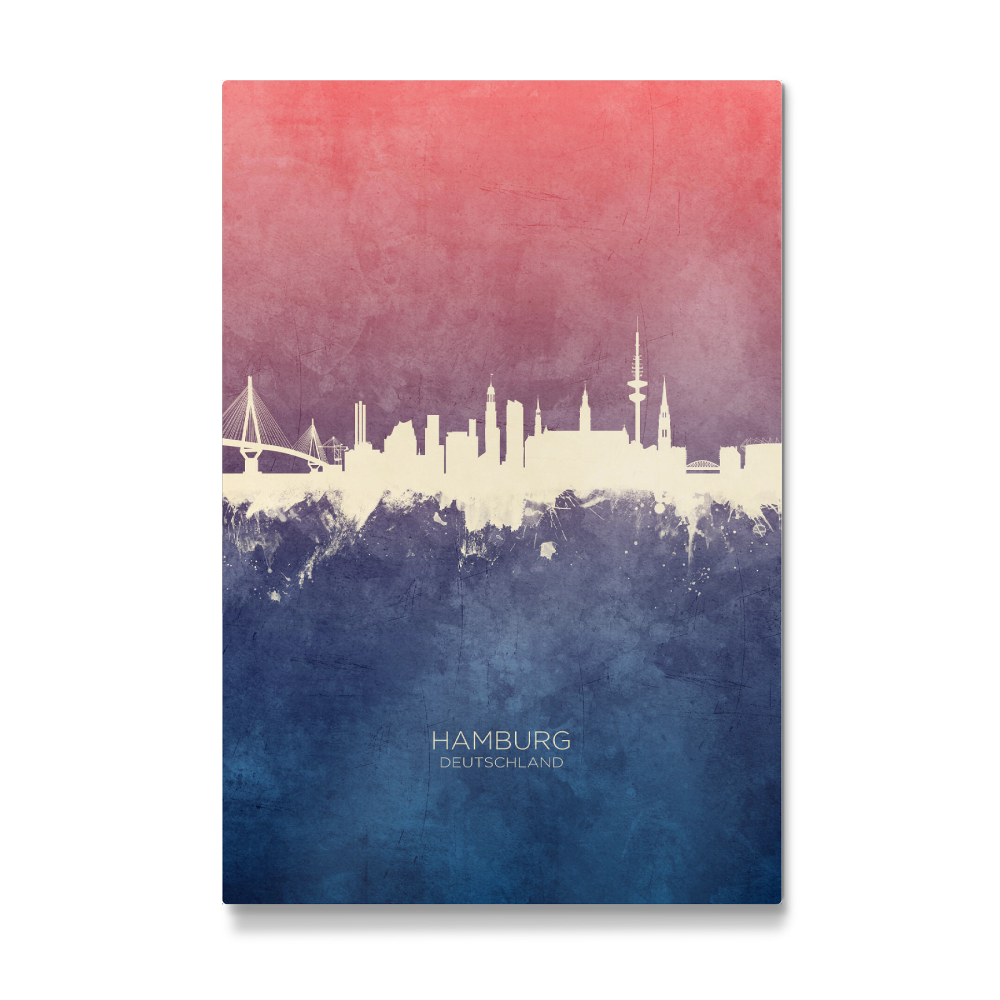 Galerie-Print "Hamburg Germany Skyline BlueRose" 75x50 cm artboxONE